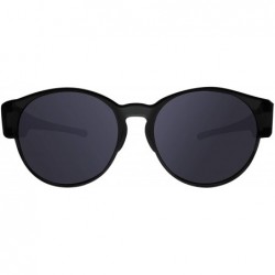 Round Polarized Fit Over Glasses Sunglasses with Oversized Cat Eye Frame for Men and Women - Black - C8199GL6ULO $18.42