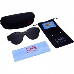 Round Polarized Fit Over Glasses Sunglasses with Oversized Cat Eye Frame for Men and Women - Black - C8199GL6ULO $18.42
