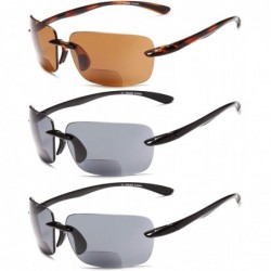 Round Bifocal Sport Sunglasses for Men and Women - 3 Pairs Sun Readers - 3 Pack - CJ1878R2ZEM $27.45