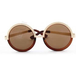 Oval Model Womens Sunglasses Retro Style Round Lens 2 Colors Frame - White/Brown - C811ZBUGY01 $23.82