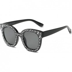 Cat Eye Women Fashion Round Cat Eye Designer Sunglasses - Black - C518I4AQWIX $7.78