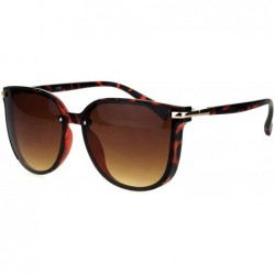 Rectangular Exposed Lens Mod Hipster Horn Rim Elegant Designer Sunglasses - Tortoise Brown - CI18I63U8SD $23.21