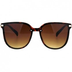 Rectangular Exposed Lens Mod Hipster Horn Rim Elegant Designer Sunglasses - Tortoise Brown - CI18I63U8SD $14.85