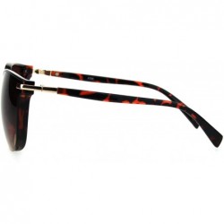 Rectangular Exposed Lens Mod Hipster Horn Rim Elegant Designer Sunglasses - Tortoise Brown - CI18I63U8SD $14.85