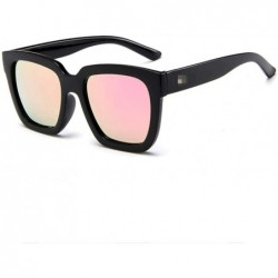 Goggle Squar Eyewear Polarized Sunglasses for Women Mirrored Lens Fashion Goggle Eyewear (Pink) - Pink - CS18R37E0LH $8.28