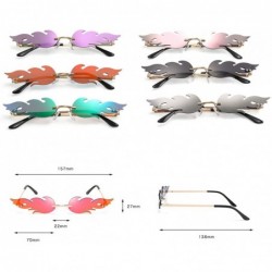 Rimless 2020 Fashion Rimless Sunglasses Women Fashion Driving Small Eyewear - Red - CL196N3Q5M8 $8.47