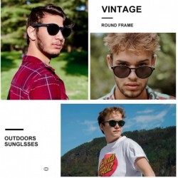 Round Small Round Sunglasses Vintage Circle Polarized Hippie Sun Glasses with Mirrored Lens - CE18ZGHR8LX $11.79