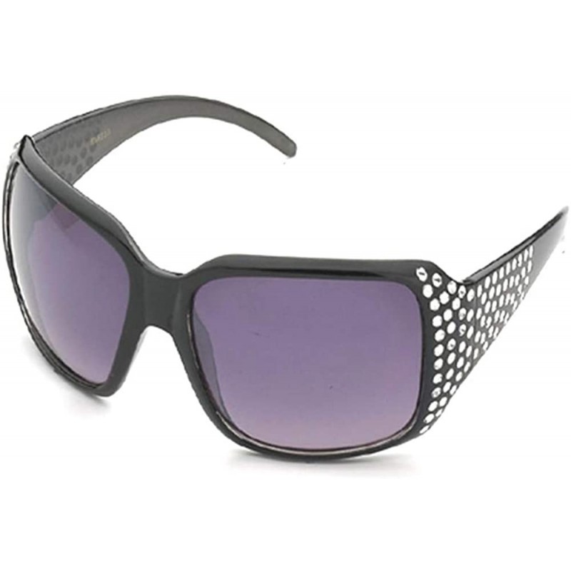 Butterfly Women's Comfortable Beautiful Blingbling Oversized Fashion Sunglasses - Black - C1119E6ZNIR $13.09