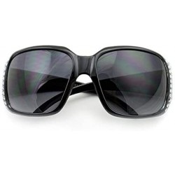 Butterfly Women's Comfortable Beautiful Blingbling Oversized Fashion Sunglasses - Black - C1119E6ZNIR $13.09