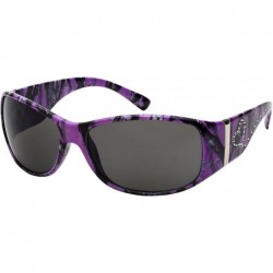 Wrap Women Wrap Style Sunglasses Pink Camo Design Sunglasses Purple for Women - Purple/Grey - C912J3EZJ79 $14.06