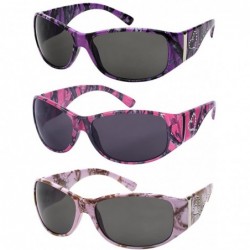 Wrap Women Wrap Style Sunglasses Pink Camo Design Sunglasses Purple for Women - Purple/Grey - C912J3EZJ79 $14.06