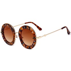 Round Round Sunglasses for Women Men bee Sunglasses Chic Style Unisex Glasses - Yellow - CN183KTS0NL $28.67
