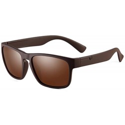 Square Polarized Sunglasses for Men Plastic Mens Fashion Square Driving Eyewear Travel Sun Glasses - 3 - CF18R9L8REI $30.43