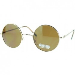 Round Thin Lite Metal Frame Round Circle Sunglasses Spring Hinge - Gold - CI186GKKKH5 $18.91