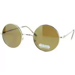 Round Thin Lite Metal Frame Round Circle Sunglasses Spring Hinge - Gold - CI186GKKKH5 $18.91