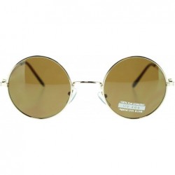 Round Thin Lite Metal Frame Round Circle Sunglasses Spring Hinge - Gold - CI186GKKKH5 $20.88