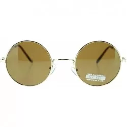 Round Thin Lite Metal Frame Round Circle Sunglasses Spring Hinge - Gold - CI186GKKKH5 $9.33