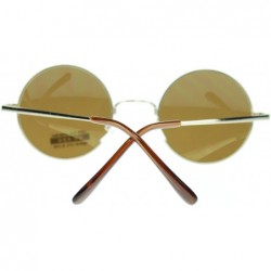 Round Thin Lite Metal Frame Round Circle Sunglasses Spring Hinge - Gold - CI186GKKKH5 $20.88