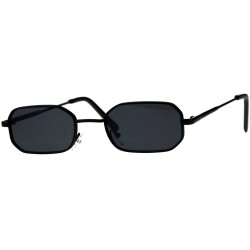 Rectangular Rectangular Heptagon Shape Sunglasses Small Indie Fashion Shades UV 400 - Black (Black) - CS18GG8D8OE $13.38