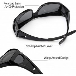 Wrap Fit Over Glasses Sunglasses HD Polarized Lenses- Wrap Around Sunglasses Wear Over Regular Glasses UV Protection - CZ18TN...