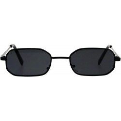 Rectangular Rectangular Heptagon Shape Sunglasses Small Indie Fashion Shades UV 400 - Black (Black) - CS18GG8D8OE $13.38