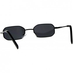 Rectangular Rectangular Heptagon Shape Sunglasses Small Indie Fashion Shades UV 400 - Black (Black) - CS18GG8D8OE $13.38
