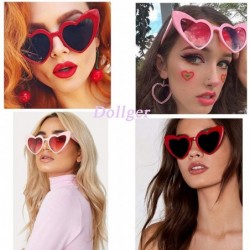 Cat Eye Heart Sunglasses for Women Retro Love Eyeglasses Vintage Cat Eye Glasses UV400 - C Pink- Red - CT196GT86ZL $10.58