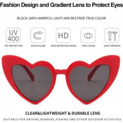 Cat Eye Heart Sunglasses for Women Retro Love Eyeglasses Vintage Cat Eye Glasses UV400 - C Pink- Red - CT196GT86ZL $10.58