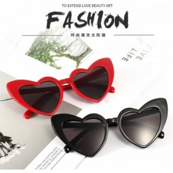 Cat Eye Heart Sunglasses for Women Retro Love Eyeglasses Vintage Cat Eye Glasses UV400 - C Pink- Red - CT196GT86ZL $10.58