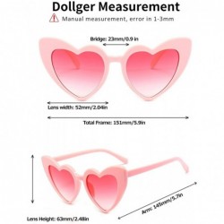 Cat Eye Heart Sunglasses for Women Retro Love Eyeglasses Vintage Cat Eye Glasses UV400 - C Pink- Red - CT196GT86ZL $10.58