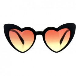 Round Womens Mod Heart Shape Plastic Funk Sunglasses - Black Orange Yellow - CY180ZYNUX7 $8.92