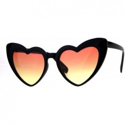 Round Womens Mod Heart Shape Plastic Funk Sunglasses - Black Orange Yellow - CY180ZYNUX7 $8.92