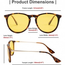 Oval Night Vision Driving Glasses Polarized Anti-glare Clear Sunglasses Women Men - Leopard Frame 2 - CC19326SH8C $13.43