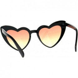 Round Womens Mod Heart Shape Plastic Funk Sunglasses - Black Orange Yellow - CY180ZYNUX7 $8.92