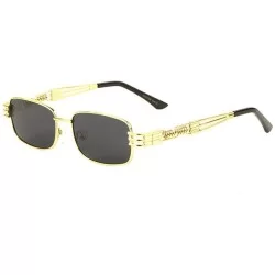 Rectangular Sicario Slim Rectangular Classic Luxury Sunglasses - Gold Metallic Frame - CF18QIWO3UA $24.43