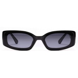 Oversized Men's and Women's Retro Square Resin lens Candy Colors Sunglasses UV400 - Black - CC18NLXOZX2 $19.17