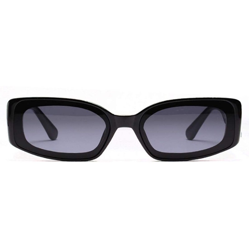 Oversized Men's and Women's Retro Square Resin lens Candy Colors Sunglasses UV400 - Black - CC18NLXOZX2 $8.83