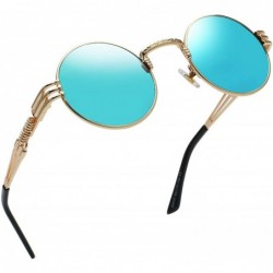 Round Steampunk Round Sunglasses for Men and Women John Lennon Glasses Circle Metal Eyewear - C218R0ZACE3 $23.46