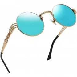 Round Steampunk Round Sunglasses for Men and Women John Lennon Glasses Circle Metal Eyewear - C218R0ZACE3 $23.46