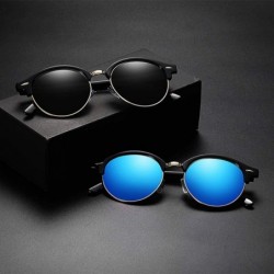 Semi-rimless Sunglasses Unisex Polarized 100% UV Blocking Fishing and Outdoor Driving Glasses Round Semi Rimless Frame Retro ...