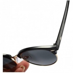 Semi-rimless Sunglasses Unisex Polarized 100% UV Blocking Fishing and Outdoor Driving Glasses Round Semi Rimless Frame Retro ...