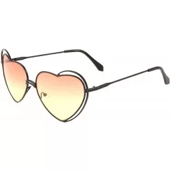 Butterfly Oceanic Color Heart Shape Lens Double Side Thin Rim Frame Sunglasses - Orange - CH1987GRW67 $26.81