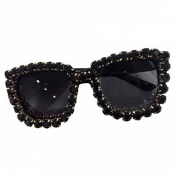 Square Fashion Rhinestone Sunglasses Exaggerated Glasses - C318YEXCTY5 $7.14