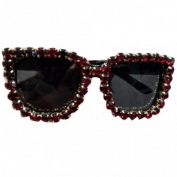 Square Fashion Rhinestone Sunglasses Exaggerated Glasses - C318YEXCTY5 $7.14