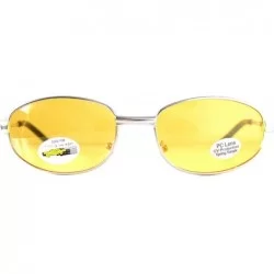 Wrap Unisex Spring Temple Metal Wrap Around HD Night Driving Glasses - Silver - CU12OBVGN7K $8.87