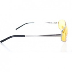 Wrap Unisex Spring Temple Metal Wrap Around HD Night Driving Glasses - Silver - CU12OBVGN7K $8.87