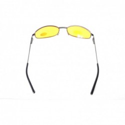 Wrap Unisex Spring Temple Metal Wrap Around HD Night Driving Glasses - Silver - CU12OBVGN7K $8.87