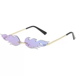 Wrap Fashion Punk Style Irregular Shape Sunglasses Unisex Personality Glasses Vintage Metal Sunglasses - F - C6196HELH4M $19.53