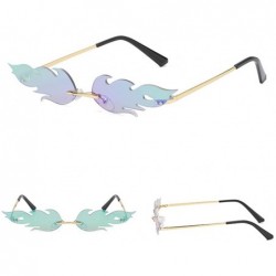 Wrap Fashion Punk Style Irregular Shape Sunglasses Unisex Personality Glasses Vintage Metal Sunglasses - F - C6196HELH4M $11.16