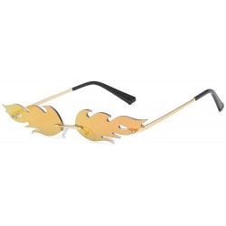 Rimless Frameless Sunglasses European American Narrow rim - Red - C5198DMUGLM $26.50